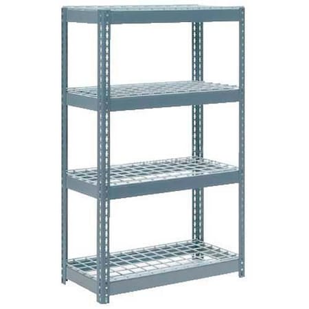 Global Industrial 4 Shelf, Extra HD Boltless Shelving, Starter, 36inW x 18inD x 72inH, Wire Deck B2297199